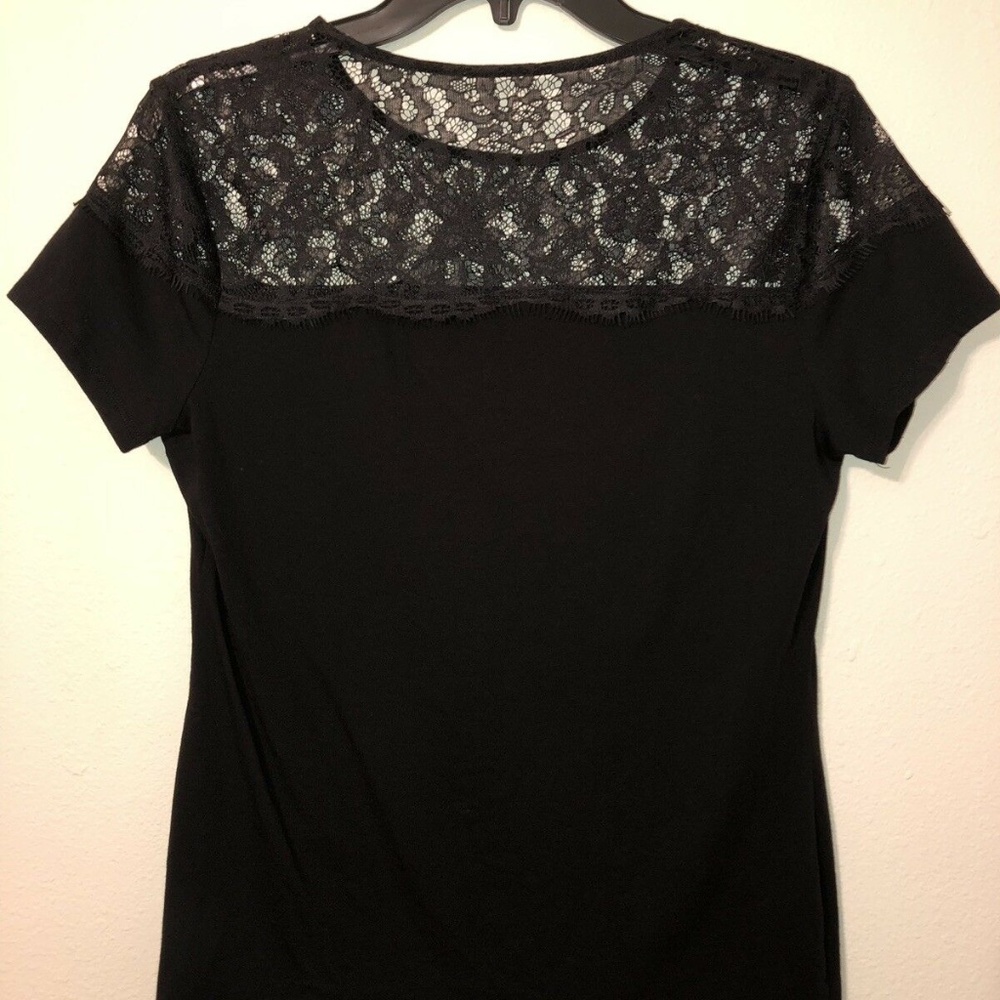Black shirt with lace detail sz Medium